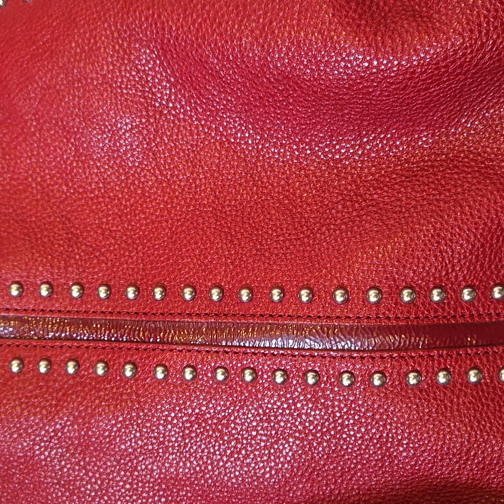 Brighton Andie Deep Burgundy Studded Pebbled Leather Shoulder Bag - Picture 8 of 16